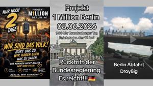 Projekt M1llion - Friedensaktivisten zogen nach Berlin und forderten den Rücktritt der Regierung - Proteste, Korsos und Kundgebung vor dem Brandenburger Tor