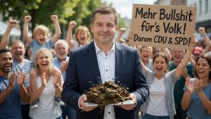 CDU-Desinformations-Ministerpräsident Sven Schulze versucht den Bürgern wieder Bullshit zu verkaufen