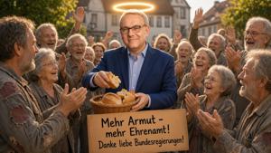 Schirmherr der Armut - CDU-Landrat Götz Ulrich feiert seine Machtlosigkeit bei der Tafel in Naumburg